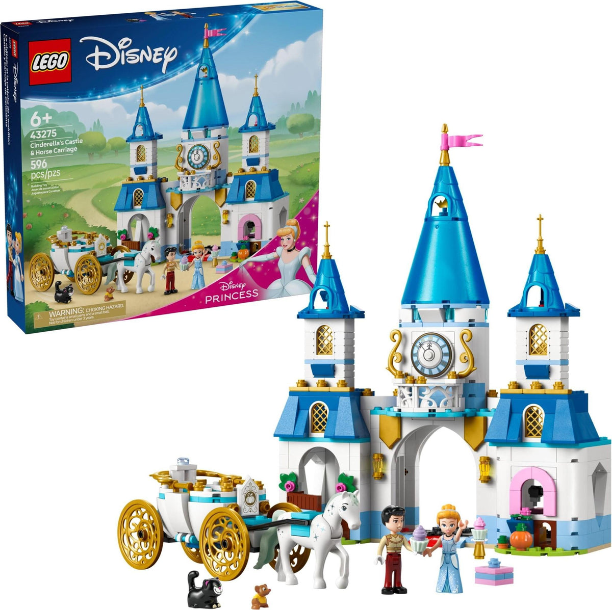 LEGO 43275 Le château de Cendrillon et le carrosse – Comme neuf | Grade A