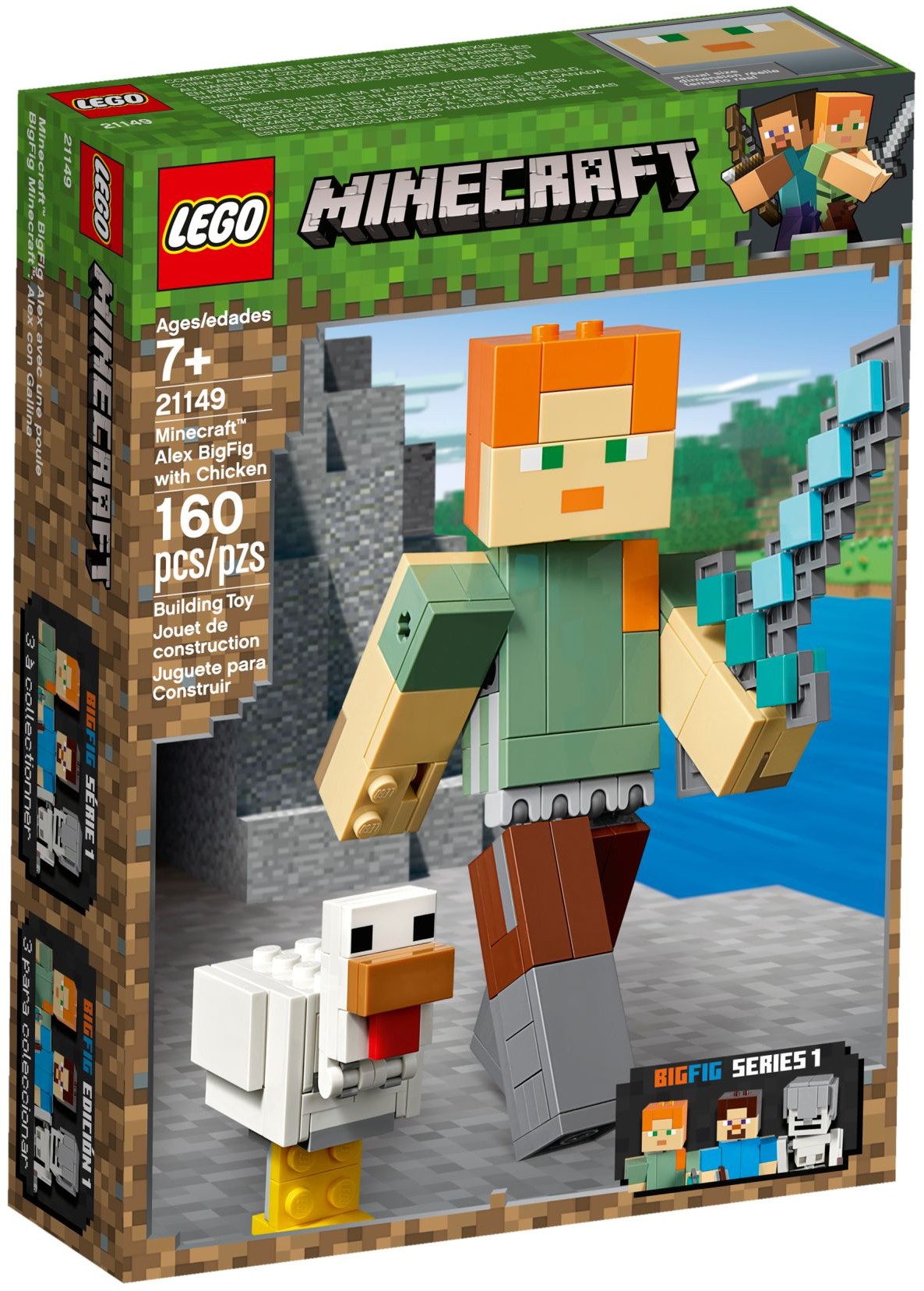 LEGO 21149 Minecraft Alex BigFig with Chicken – Like New | Grade A