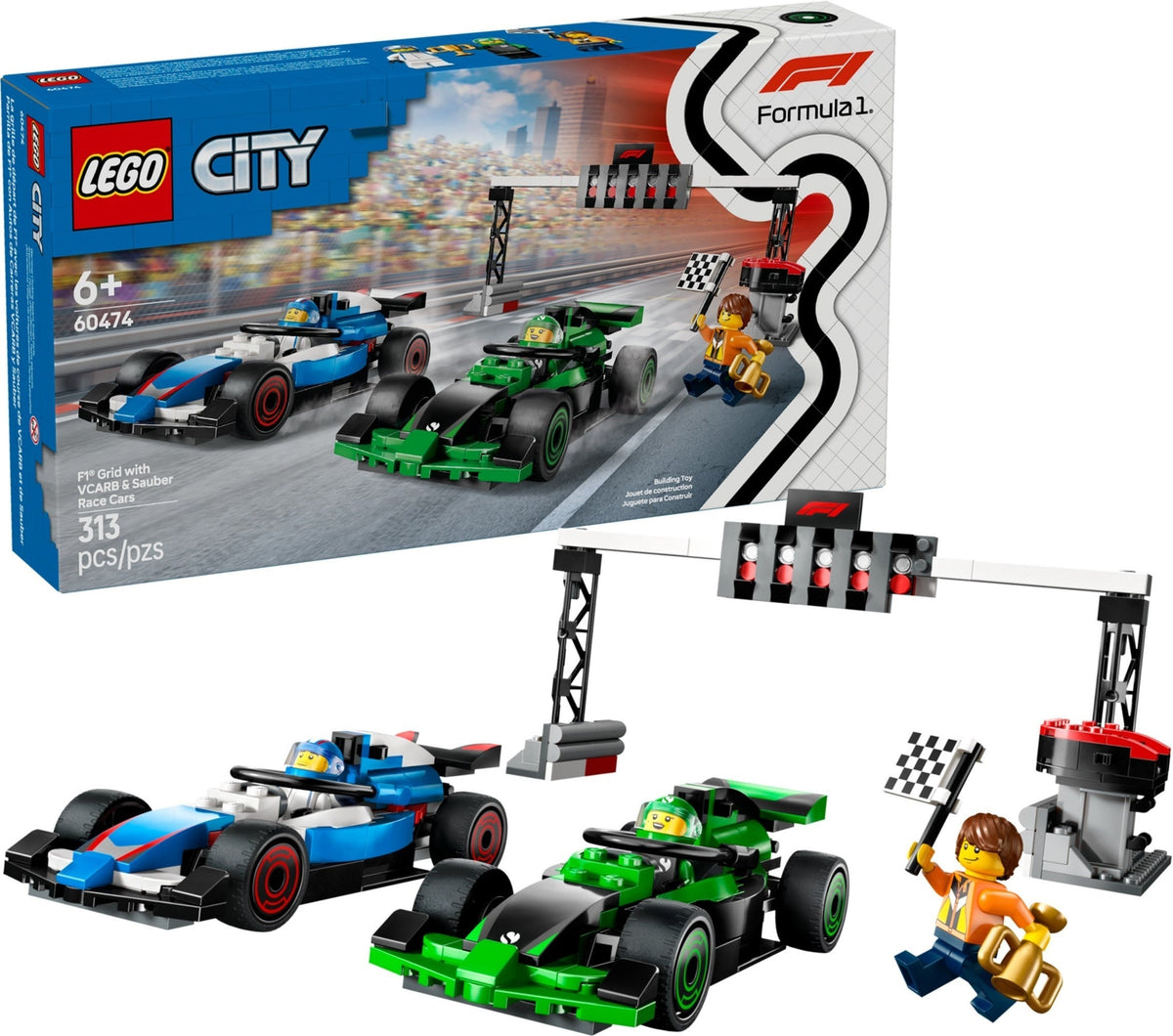 LEGO 60474 F1 Grid with VCARB & Sauber Race Cars – Like New | Grade A