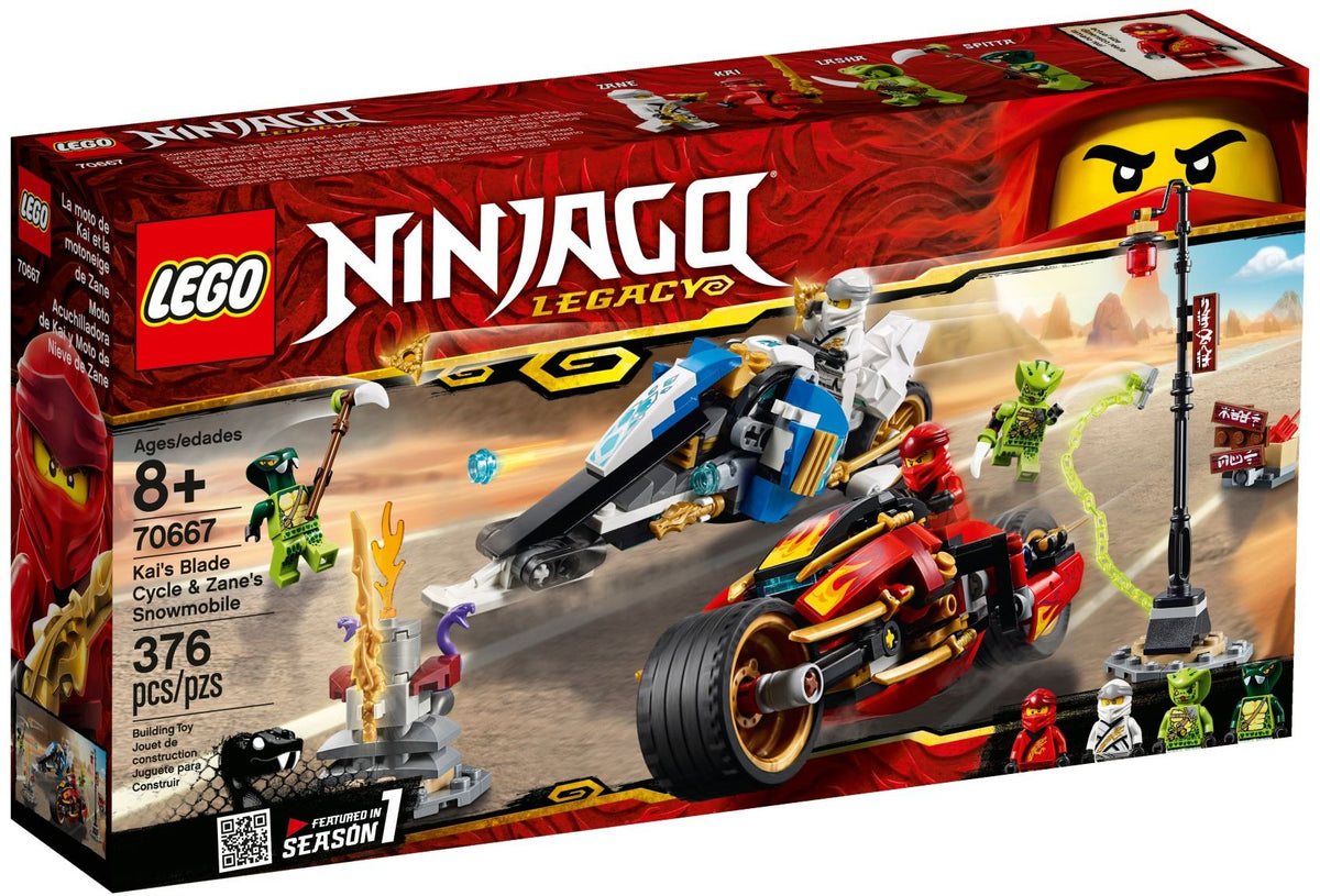 LEGO 70667 Kai's Blade Cycle & Zane's Snowmobile – Like New | Grade A