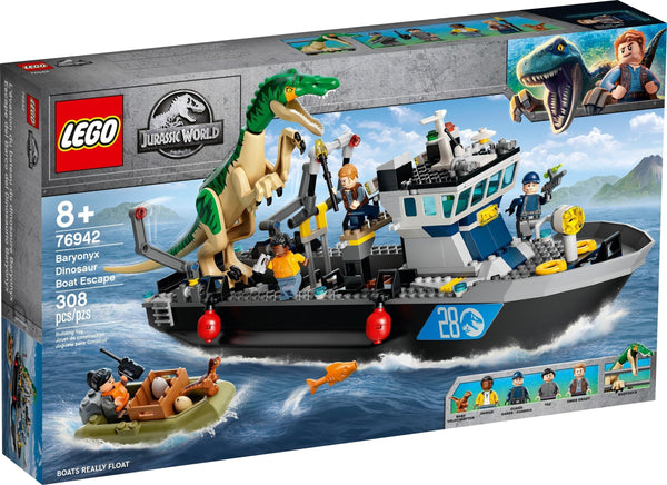 LEGO 76942 L'évasion en bateau du dinosaure Baryonyx – Occasion | Grade A