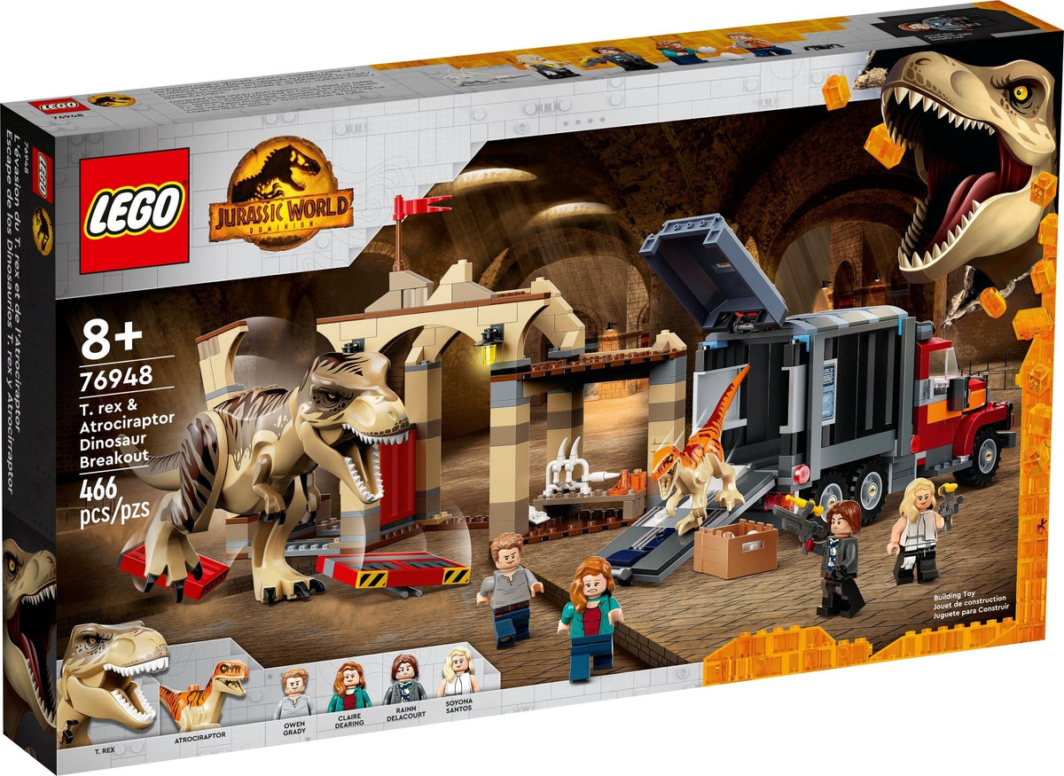 LEGO 76948 T. rex & Atrociraptor Dinosaur Breakout – Like New | Grade A