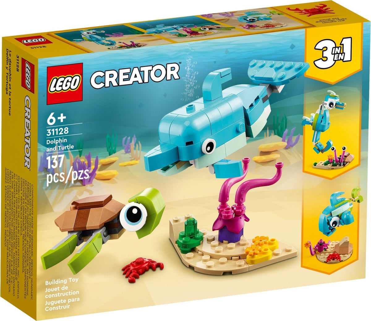 LEGO 31128 Dolphin and Turtle – Imperfect Box | Grade A