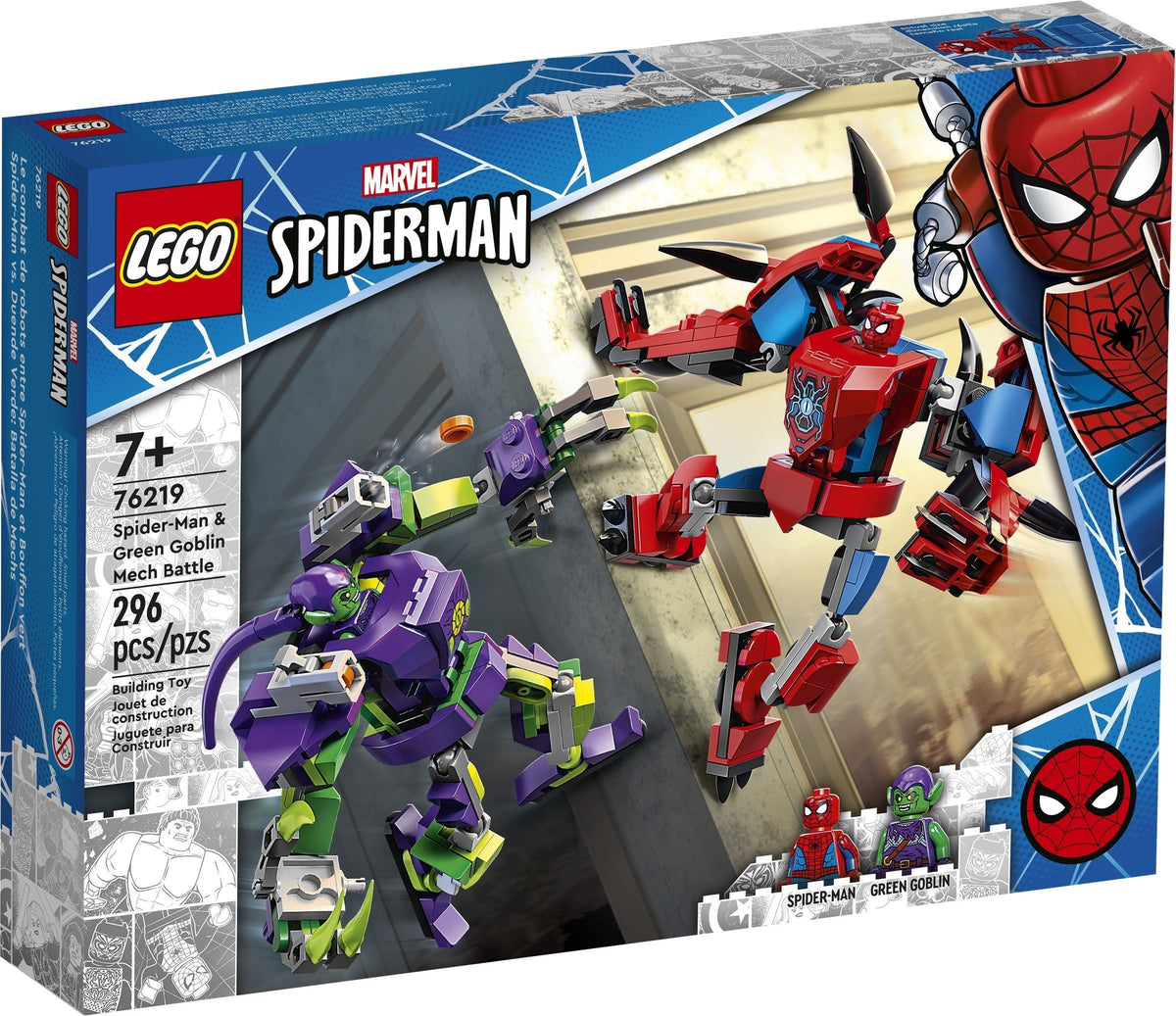 LEGO 76219 Le combat de robots de Spider-Man et du Bouffon Vert – Comme neuf | Grade A
