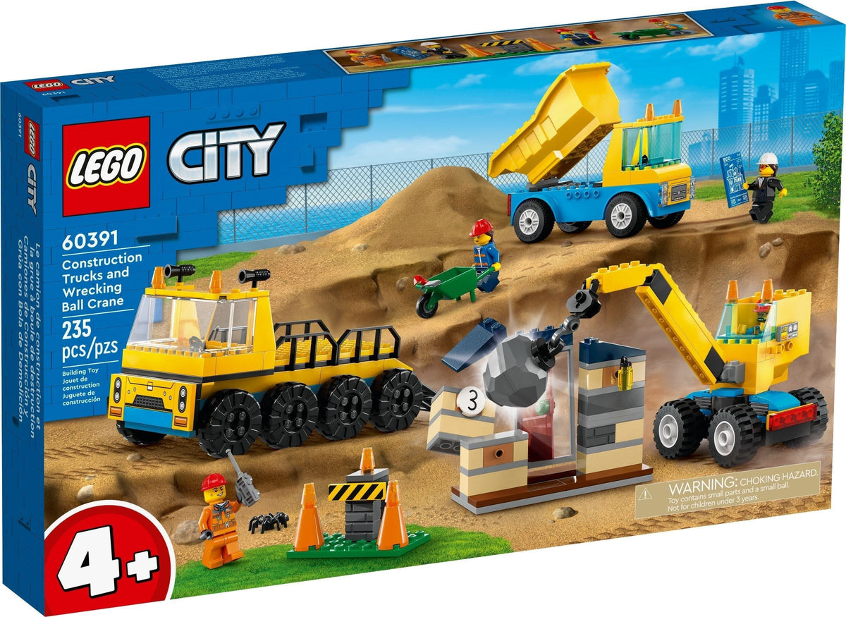 LEGO 60391 Construction Trucks and Wrecking Ball Crane – Like New | Grade A