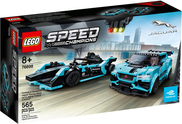 LEGO 76898 Formula E Panasonic Jaguar Racing GEN2 car & Jaguar I-PACE eTROPHY – Like New | Grade A
