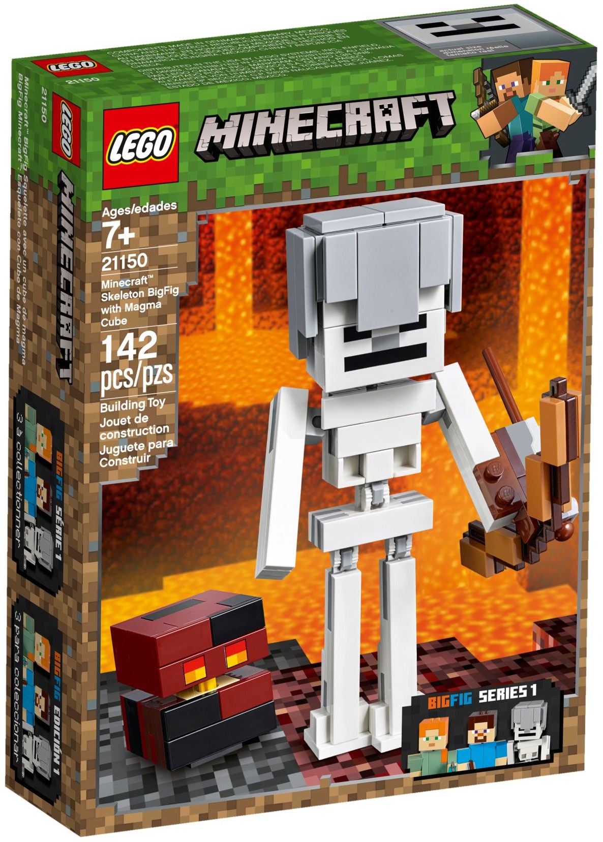 LEGO 21150 Minecraft Skeleton BigFig with Magma Cube – Like New | Grade A