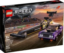LEGO 76904 Mopar Dodge//SRT Top Fuel Dragster and 1970 Dodge Challenger T/A – Like New | Grade A