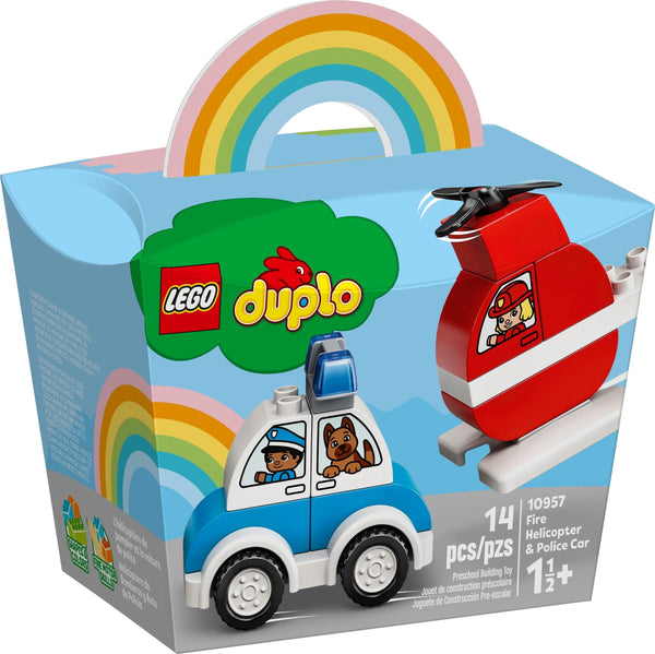 LEGO 10957 L'hélicoptère des pompiers et la voiture de police – Comme neuf | Grade A