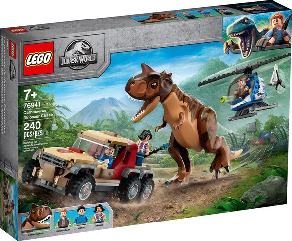 LEGO 76941 La poursuite du dinosaure Carnotaure – Boîte abîmée | Grade A