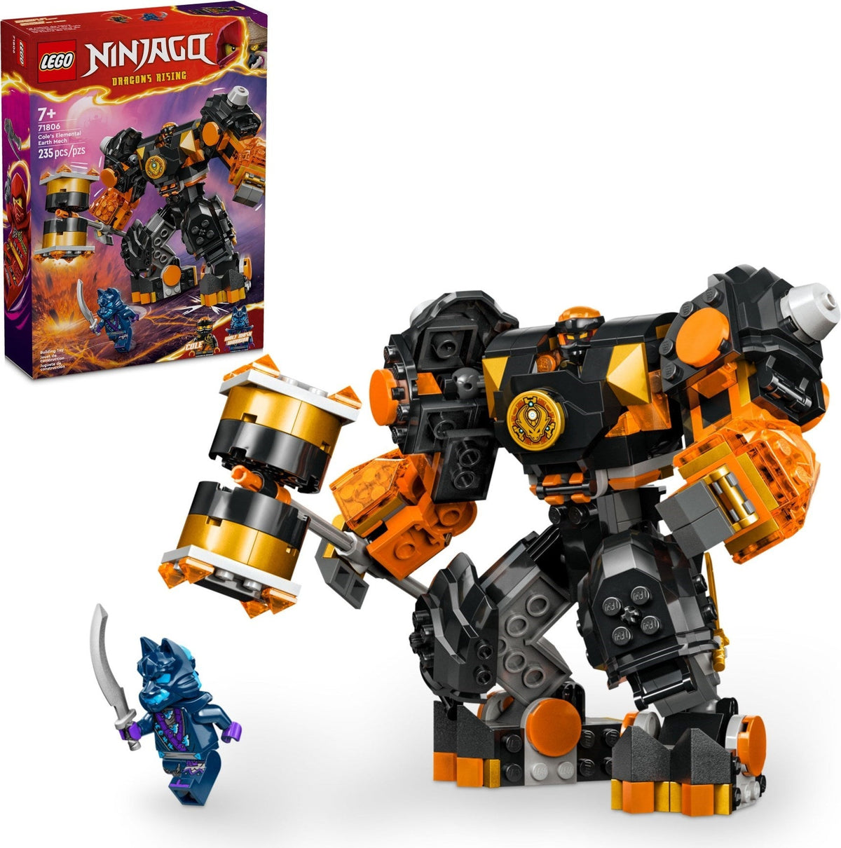 LEGO 71806 Cole's Elemental Earth Mech – Like New | Grade A