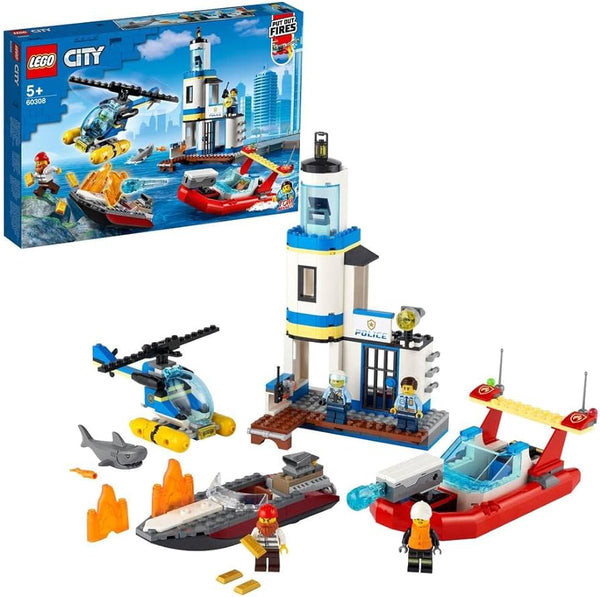 LEGO 60308 La mission de la police et des pompiers en bord de mer – Boîte abîmée | Grade A